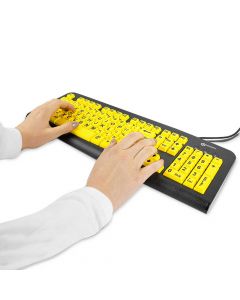 Large Print Keyboard (USB) Black on Yellow