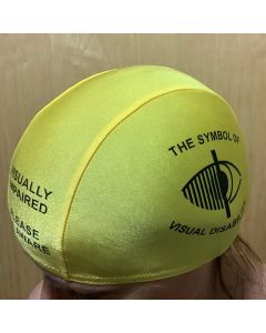 Symbol of Visual Disability Lycra Swmming Cap. One Size.