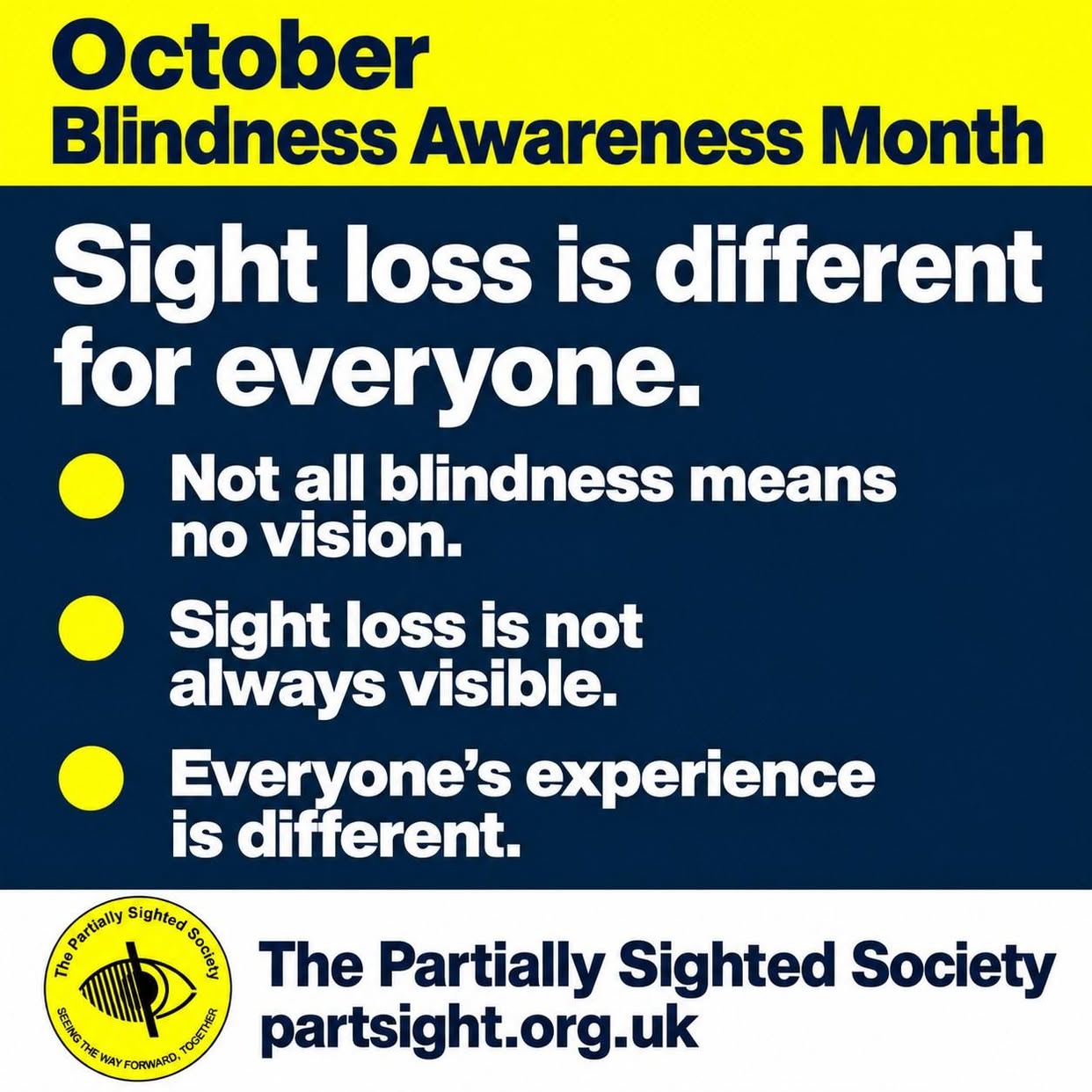 October is Blindness Awareness Month